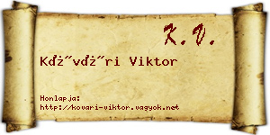 Kővári Viktor névjegykártya